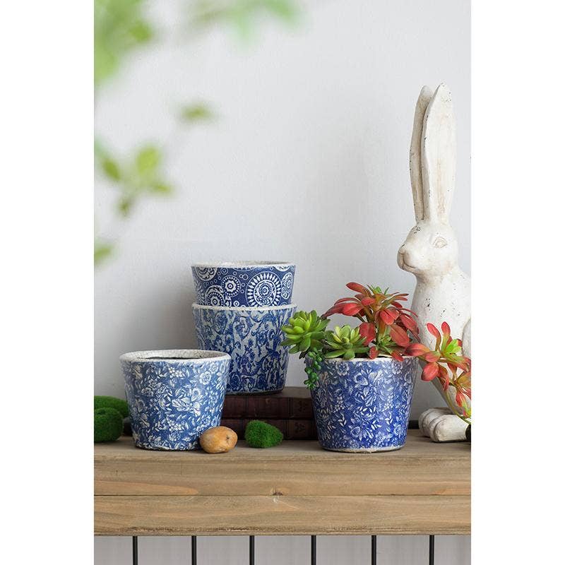 Blue & White Planter