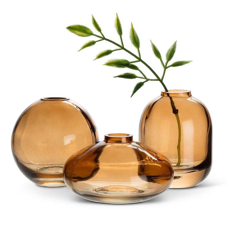 Small Bud Vase-Dark Amber-3 Assorted-3"H