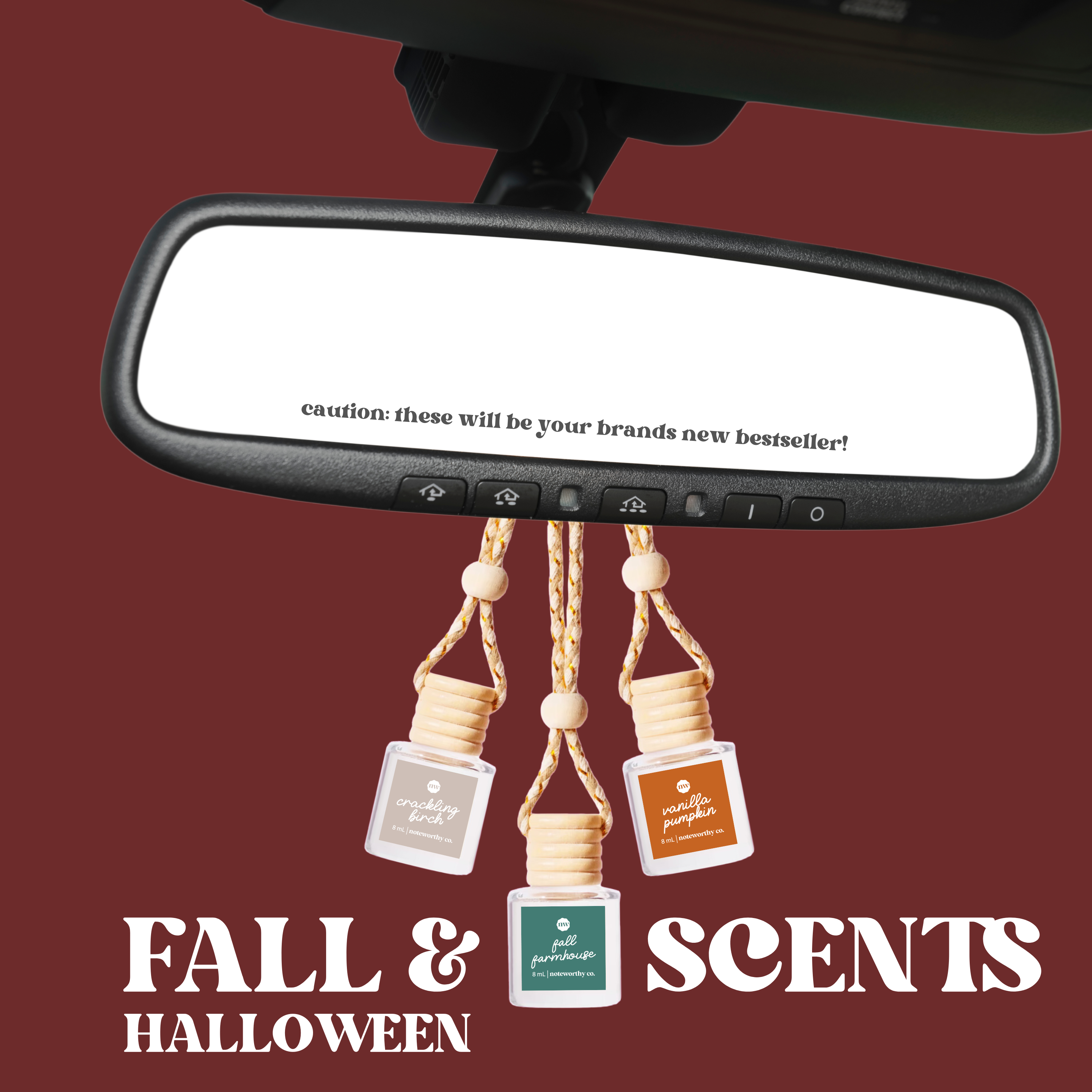Car Diffusers | NEW Fall + Halloween Scents: Individual Mylar Bag / Vanilla Pumpkin