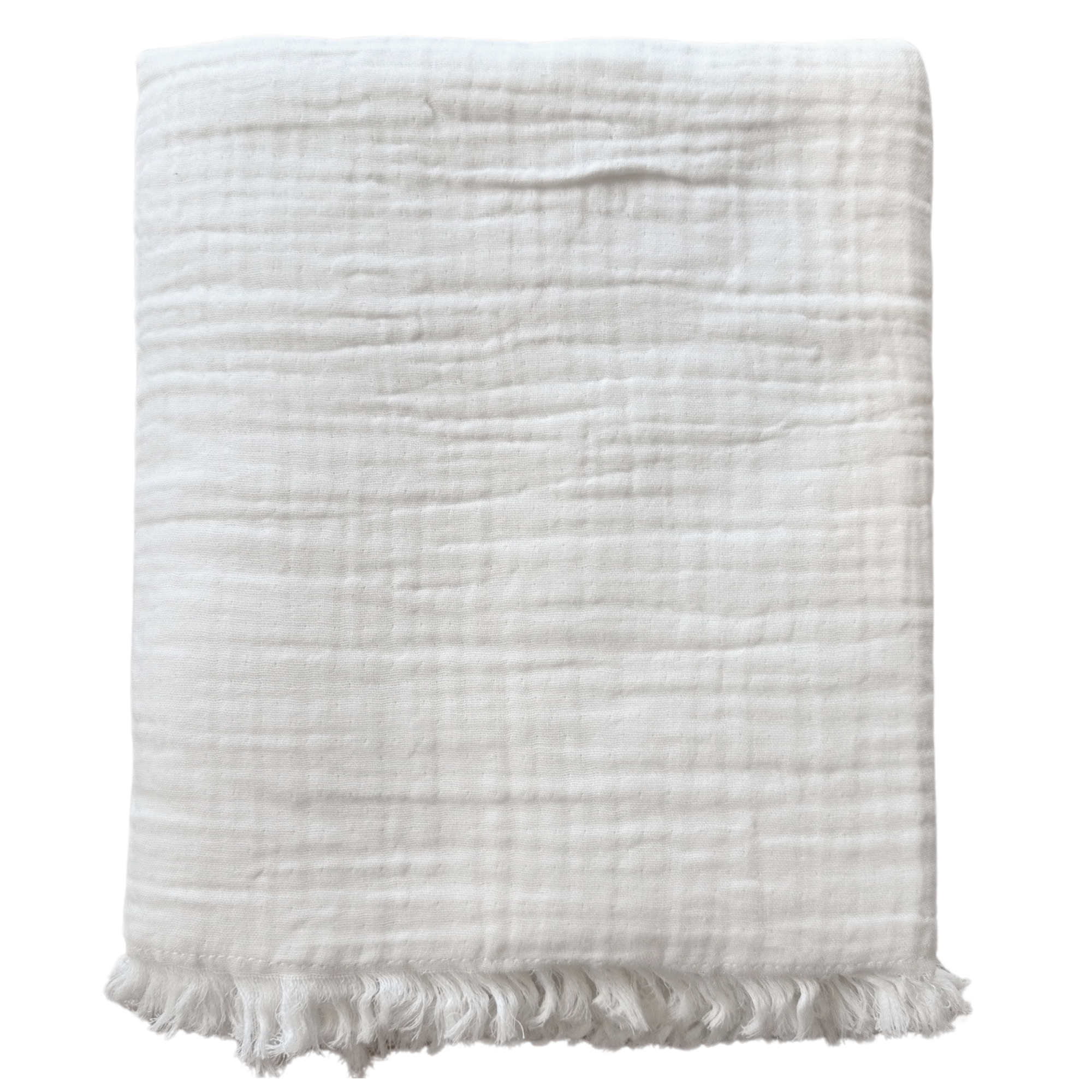 Gauze Throw Blanket: Ivory