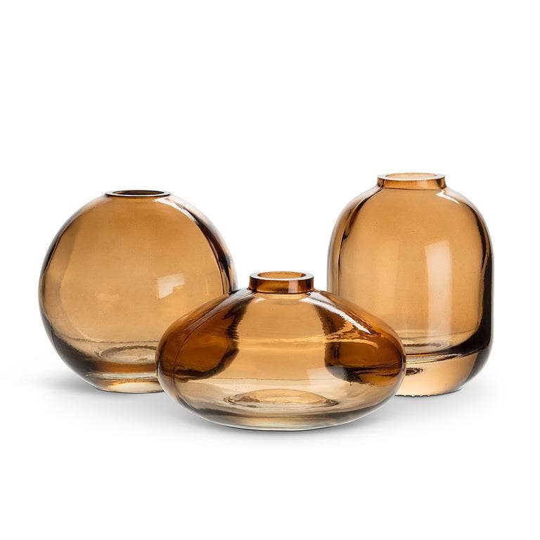 Small Bud Vase-Dark Amber-3 Assorted-3"H