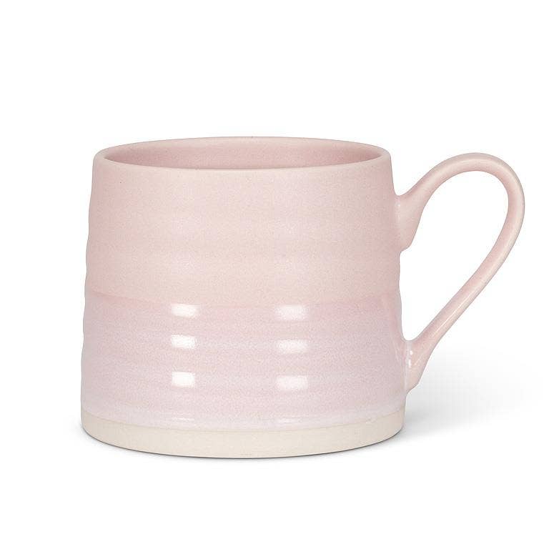 Ridged Mug-Light Pink-3"H(14oz)