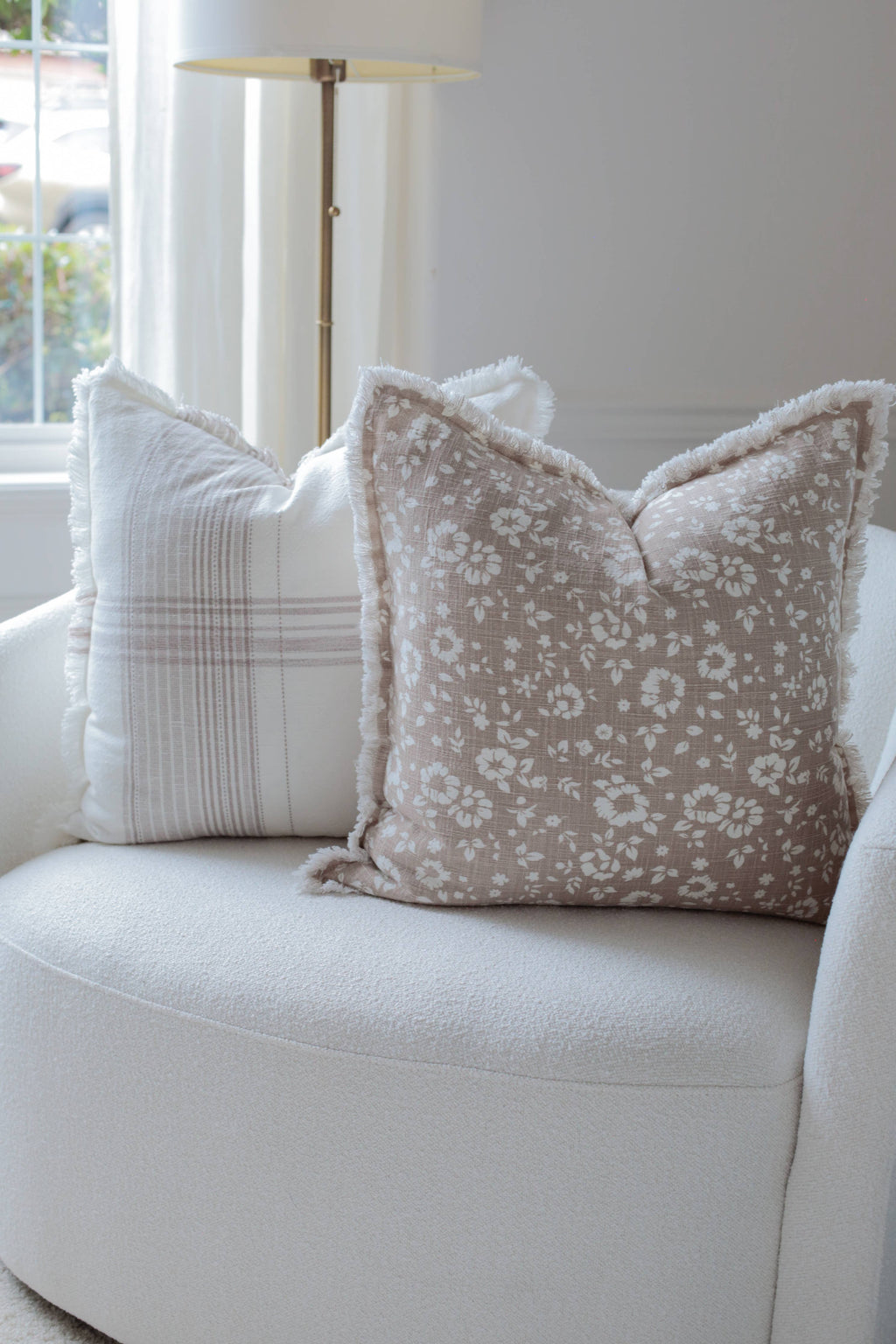 Plaid Fringe Pillow Cover | Fleur + Fray Collection