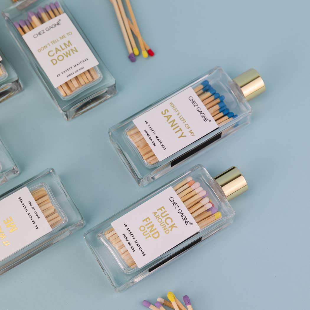 Fuck Around Find Out - Glass Bottle Matches, Funny Gift
