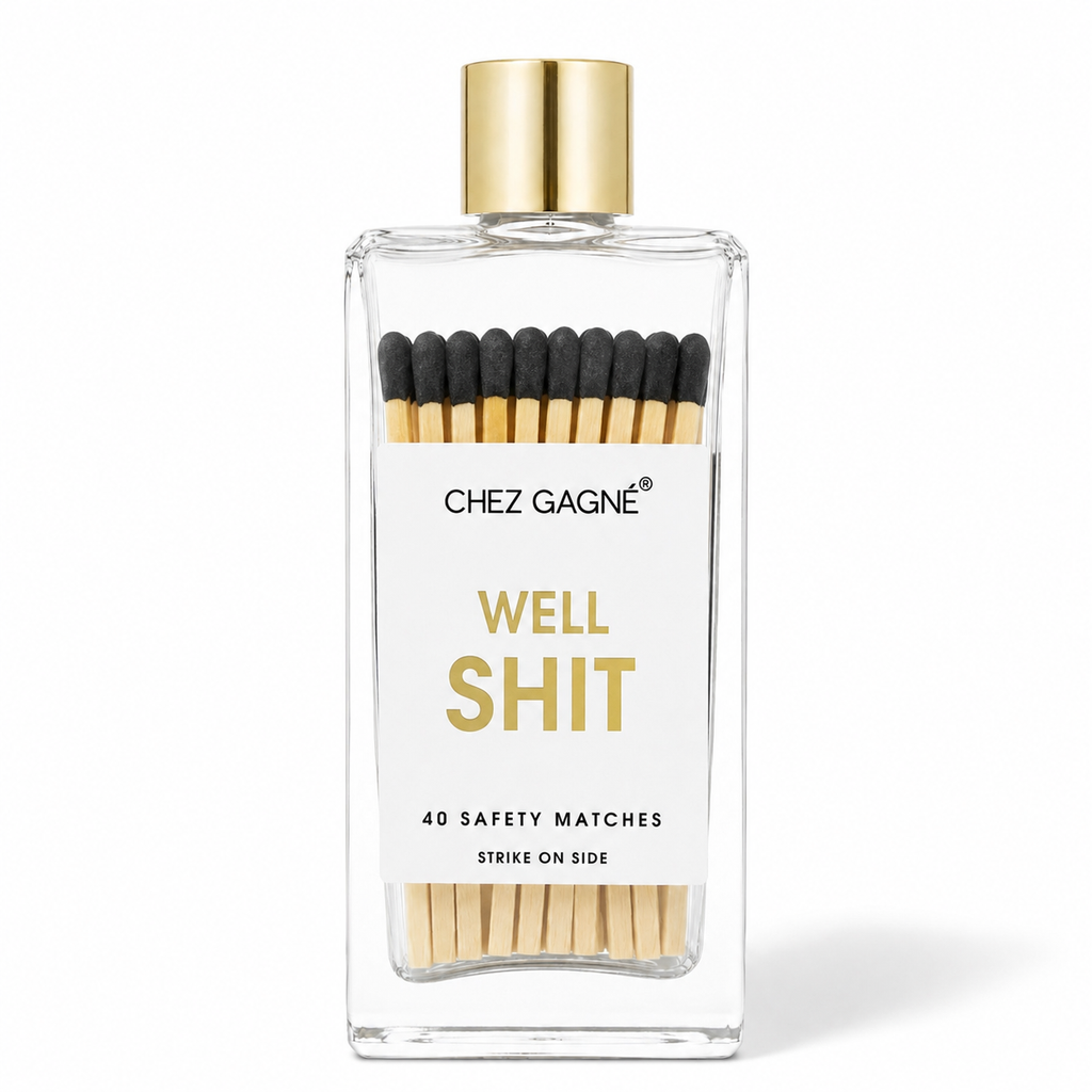 Well, Shit - Glass Bottle Matches, Black Tips, Funny Gift