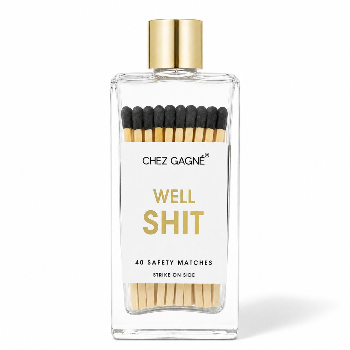 Well, Shit - Glass Bottle Matches, Black Tips, Funny Gift