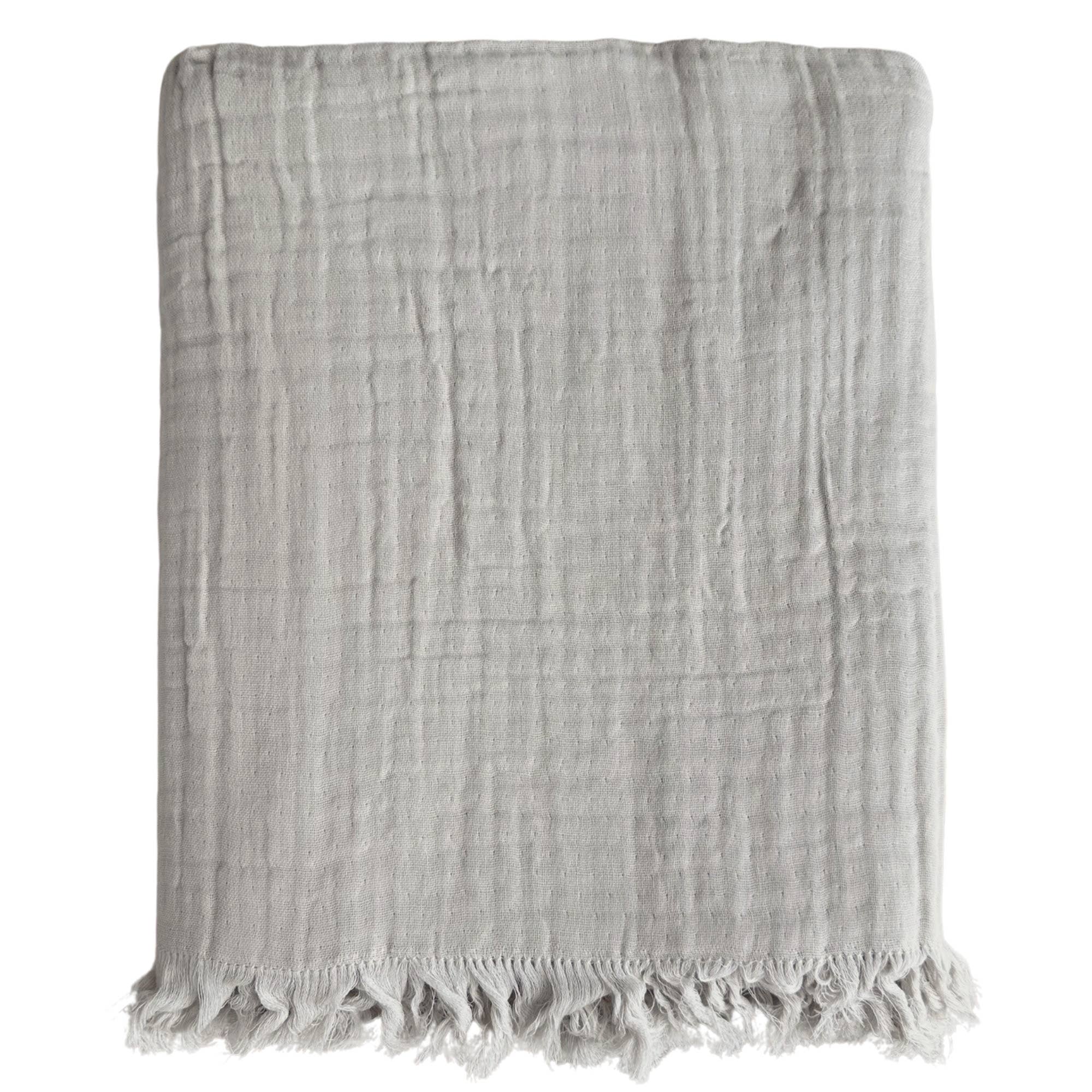Gauze Throw Blanket: Gray