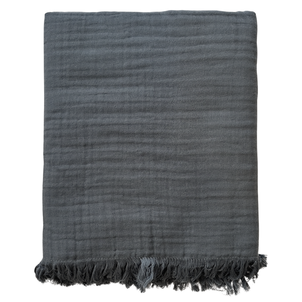 Gauze Throw Blanket: Ivory