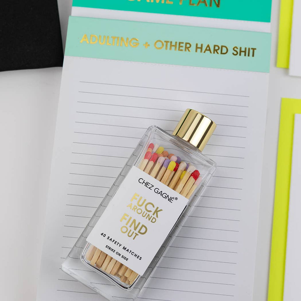 Fuck Around Find Out - Glass Bottle Matches, Funny Gift