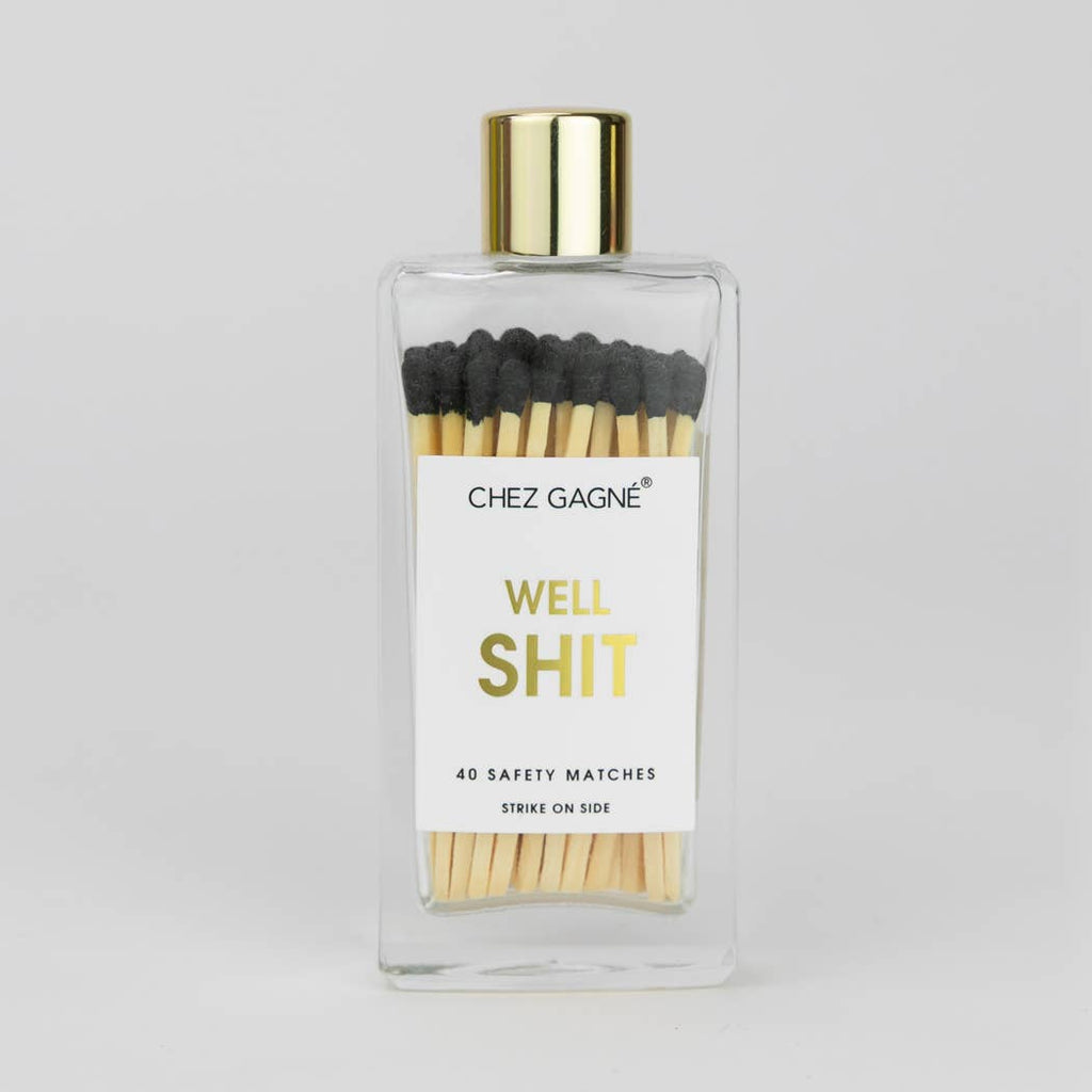 Well, Shit - Glass Bottle Matches, Black Tips, Funny Gift