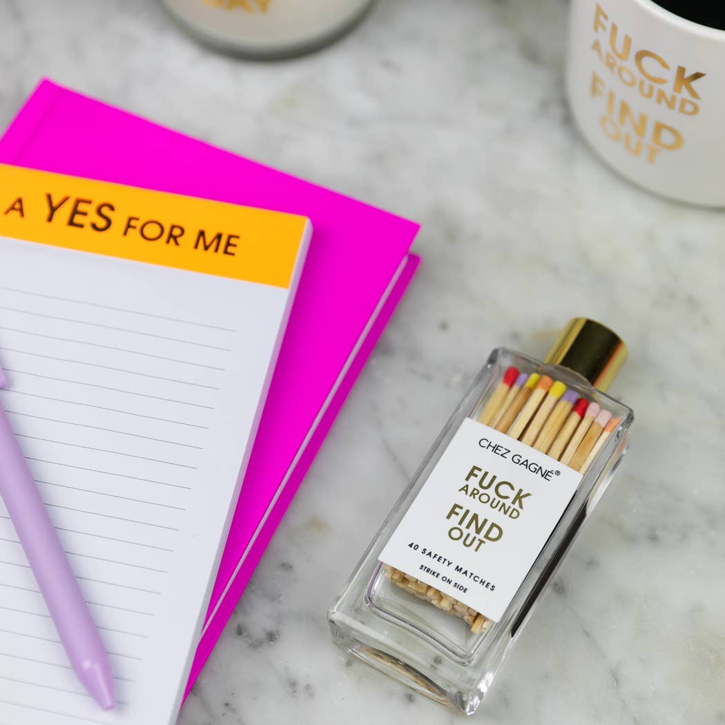 Fuck Around Find Out - Glass Bottle Matches, Funny Gift