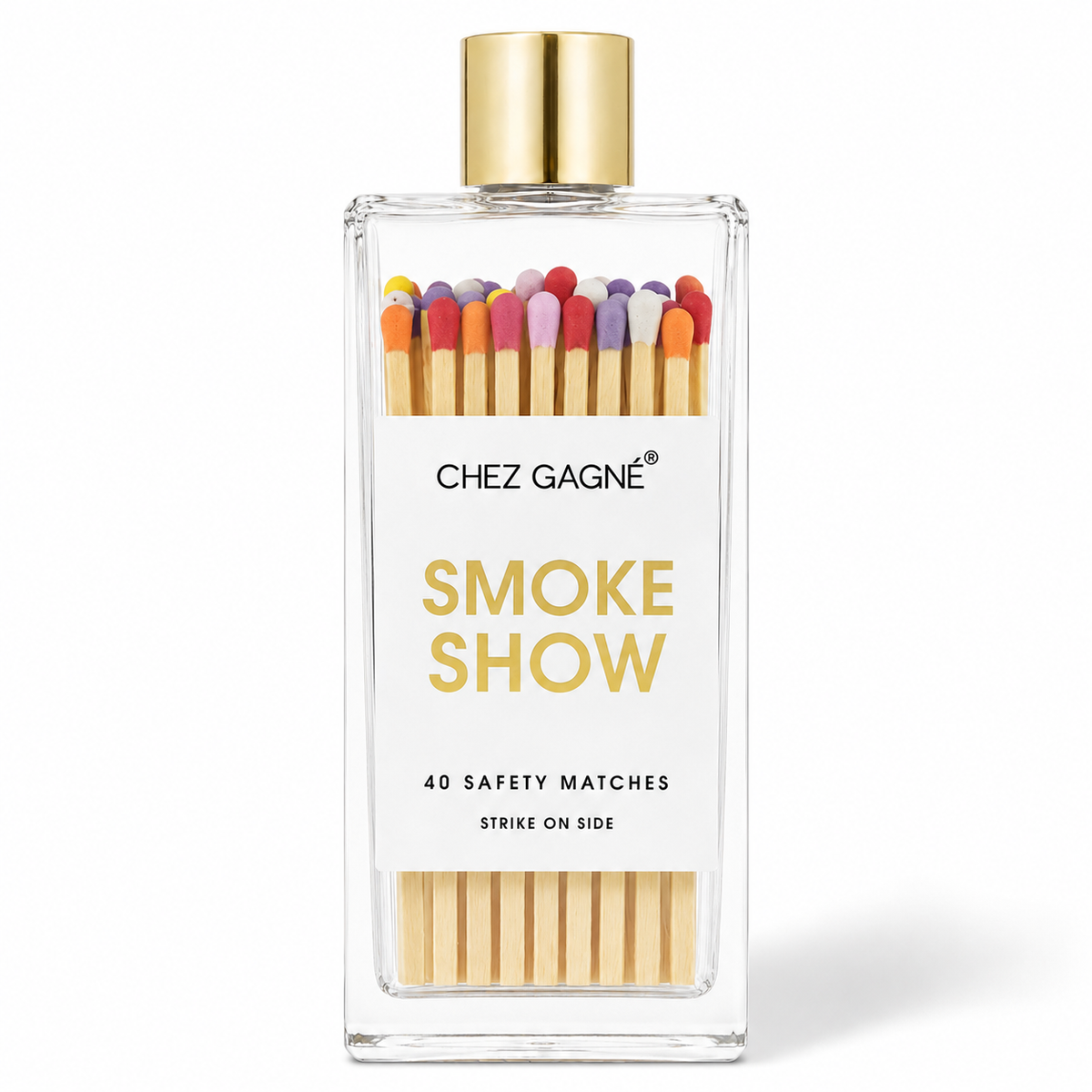 Smokeshow - Glass Bottle Matches, Rainbow/Multi, Funny Gift